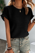 Load image into Gallery viewer, Textured Round Neck Short Sleeve Top
