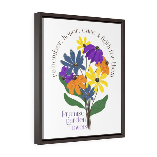 Premium White Framed Canvas - Promise Garden Flowers