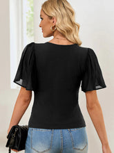 Load image into Gallery viewer, V-Neck Flutter Sleeve Top
