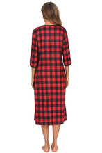 Carregar imagem no visualizador da galeria, Round Neck Three-Quarter Sleeve Midi Night Dress
