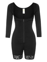 Carregar imagem no visualizador da galeria, Full Size Zip Up Lace Detail Long Sleeve Shapewear
