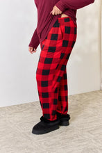 Load image into Gallery viewer, Zenana Full Size Plaid Round Neck Top and Pants Pajama Set
