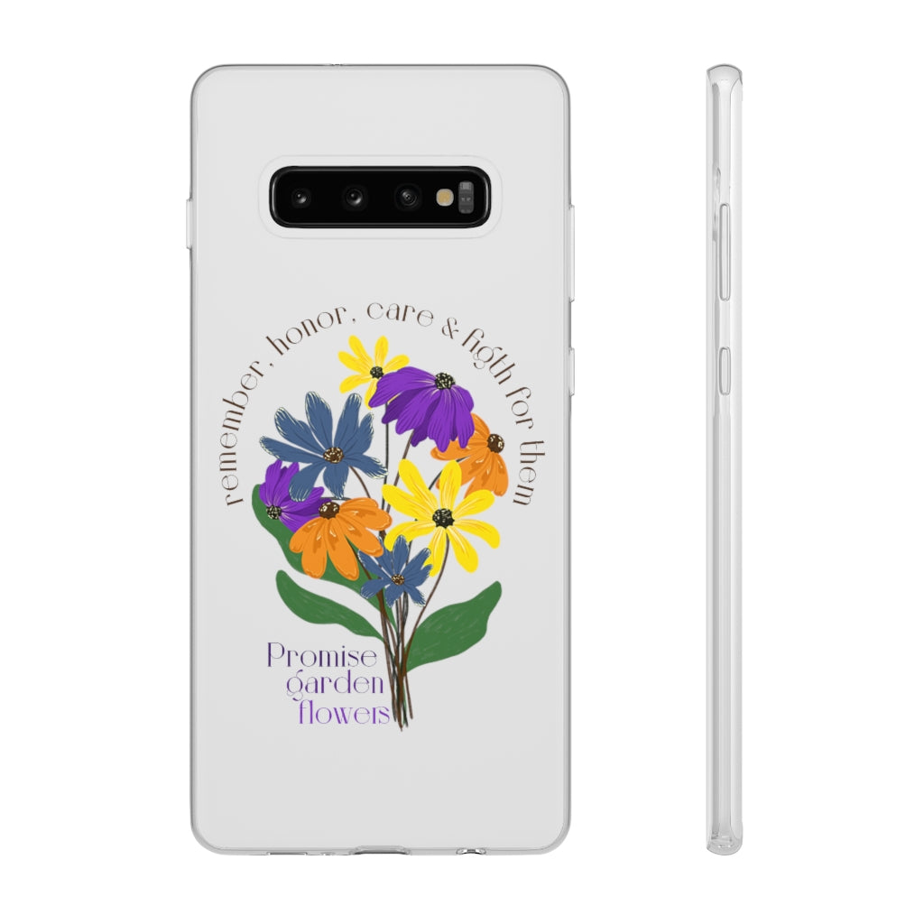 White Phone Case - Promise Garden Flowers