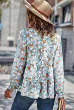 Load image into Gallery viewer, Floral Flounce Sleeve Tiered Blouse
