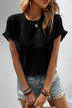 Load image into Gallery viewer, Textured Round Neck Short Sleeve Top
