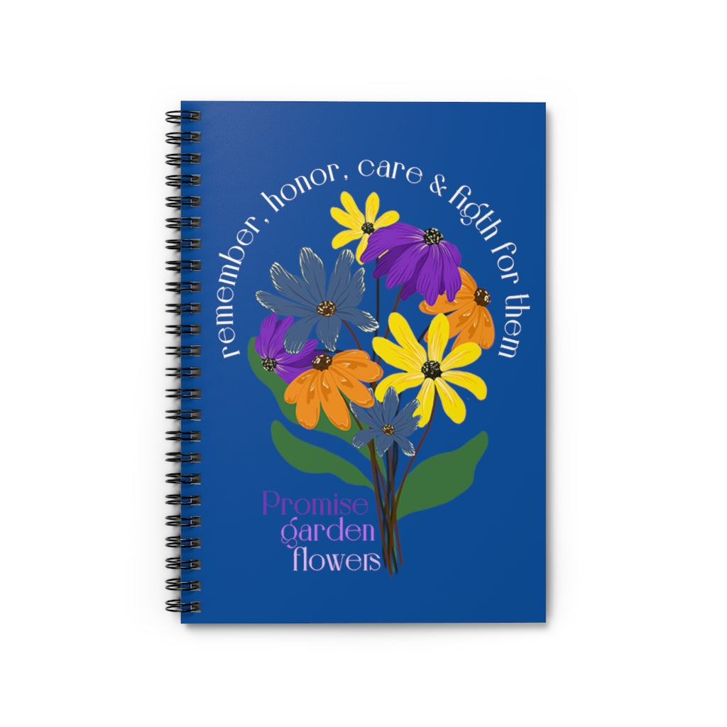 Caderno Espiral Azul - Flores Promessas no Jardim