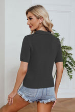 Load image into Gallery viewer, Johnny Collar Short Sleeve Knit Top
