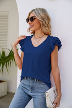 Load image into Gallery viewer, Smocked Flutter Sleeve V-Neck Top
