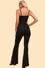 Load image into Gallery viewer, Spliced Mesh Spaghetti Strap Jumpsuit
