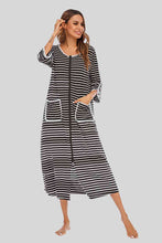 Carregar imagem no visualizador da galeria, Round Neck Three-Quarter Sleeve Midi Night Dress
