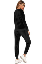 Load image into Gallery viewer, Round Neck Long Sleeve Loungewear Set with Pockets
