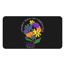 Load image into Gallery viewer, Black Desk Mat - Promise Garden Flowers
