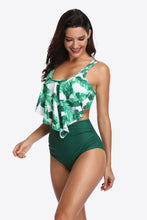 Load image into Gallery viewer, Two-Tone Ruffled Two-Piece Swimsuit
