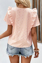 Load image into Gallery viewer, Printed Ruffle Trim Pleated Detail Blouse
