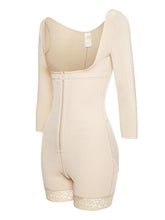 Carregar imagem no visualizador da galeria, Full Size Zip Up Lace Detail Long Sleeve Shapewear
