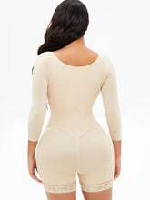 Carregar imagem no visualizador da galeria, Full Size Zip Up Lace Detail Long Sleeve Shapewear
