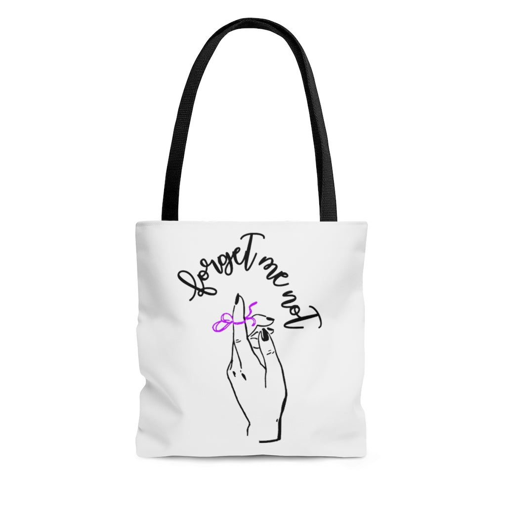 White Tote Bag - Forget me (k)Not