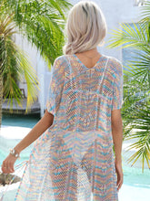 Load image into Gallery viewer, Multicolored Openwork Tassel Slit Cover-Up
