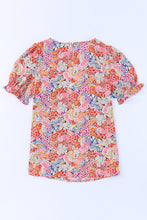 Load image into Gallery viewer, Floral Short Flounce Sleeve Blouse
