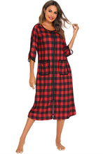 Carregar imagem no visualizador da galeria, Round Neck Three-Quarter Sleeve Midi Night Dress
