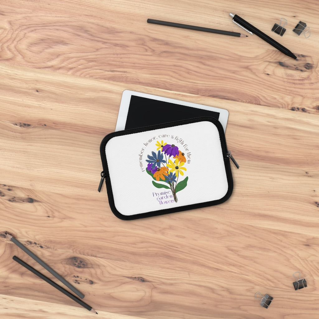 Capa para laptop branca - Promise Garden Flowers