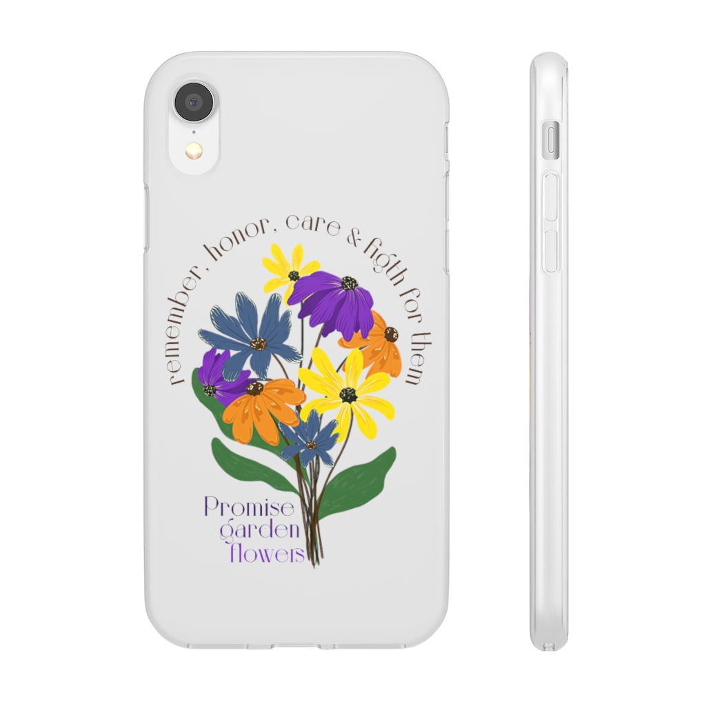 White Phone Case - Promise Garden Flowers