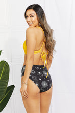 Load image into Gallery viewer, Tie Back Crisscross Bikini and Printed Swim Bottoms Set
