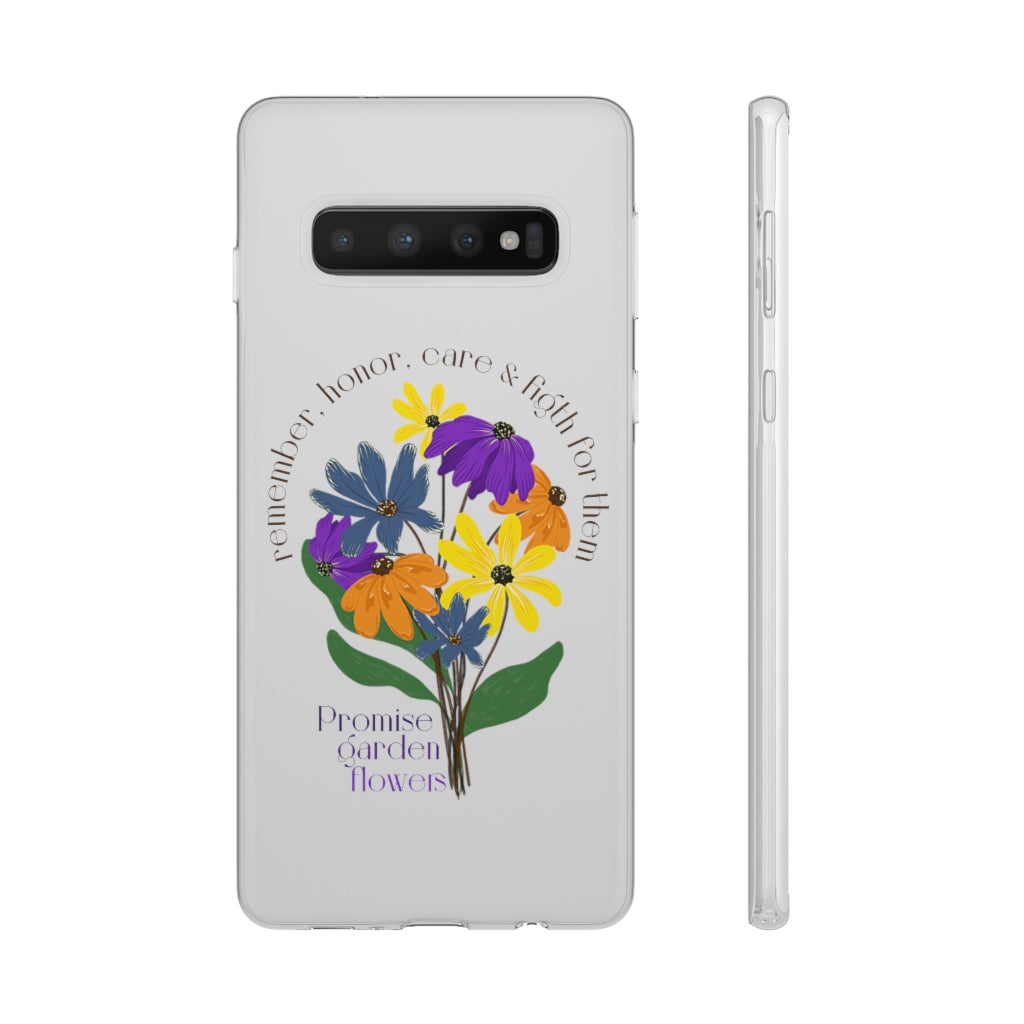 White Phone Case - Promise Garden Flowers