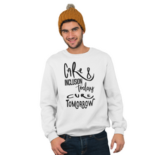 Load image into Gallery viewer, Male Crewneck Sweatshirt - Care &amp; Inclusion

