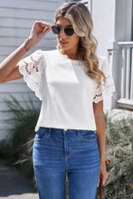 Load image into Gallery viewer, Round Neck Flutter Sleeve Top
