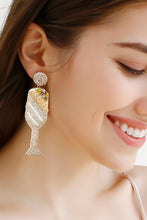 Load image into Gallery viewer, Champagne Glass Dangle Earrings
