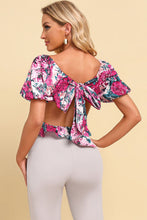 Carregar imagem no visualizador da galeria, Blusa Peplum Cropped Amarrada Floral
