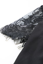 Load image into Gallery viewer, Strappy Neck Spliced Lace Eyelash Trim Blouse
