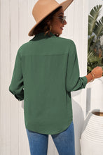 Load image into Gallery viewer, Textured Johnny Collar Three-Quarter Sleeve Blouse
