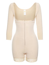 Carregar imagem no visualizador da galeria, Full Size Zip Up Lace Detail Long Sleeve Shapewear
