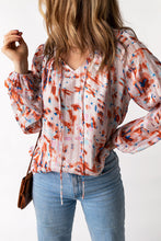 Load image into Gallery viewer, Printed Ruffled Balloon Sleeve Blouse
