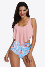 Load image into Gallery viewer, Two-Tone Ruffled Two-Piece Swimsuit
