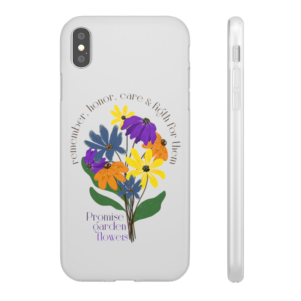 White Phone Case - Promise Garden Flowers