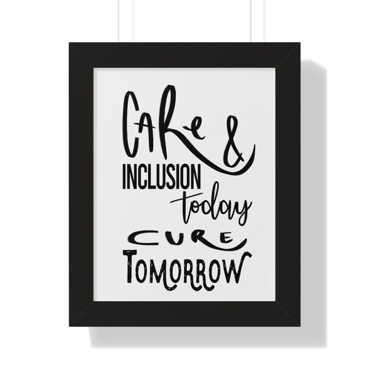 Framed Vertical White Poster - Care & Inclusion