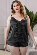 Carregar imagem no visualizador da galeria, Conjunto de shorts cami de cetim plus size
