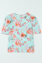 Carregar imagem no visualizador da galeria, Blusa Summer Lover floral manga bufante com decote redondo
