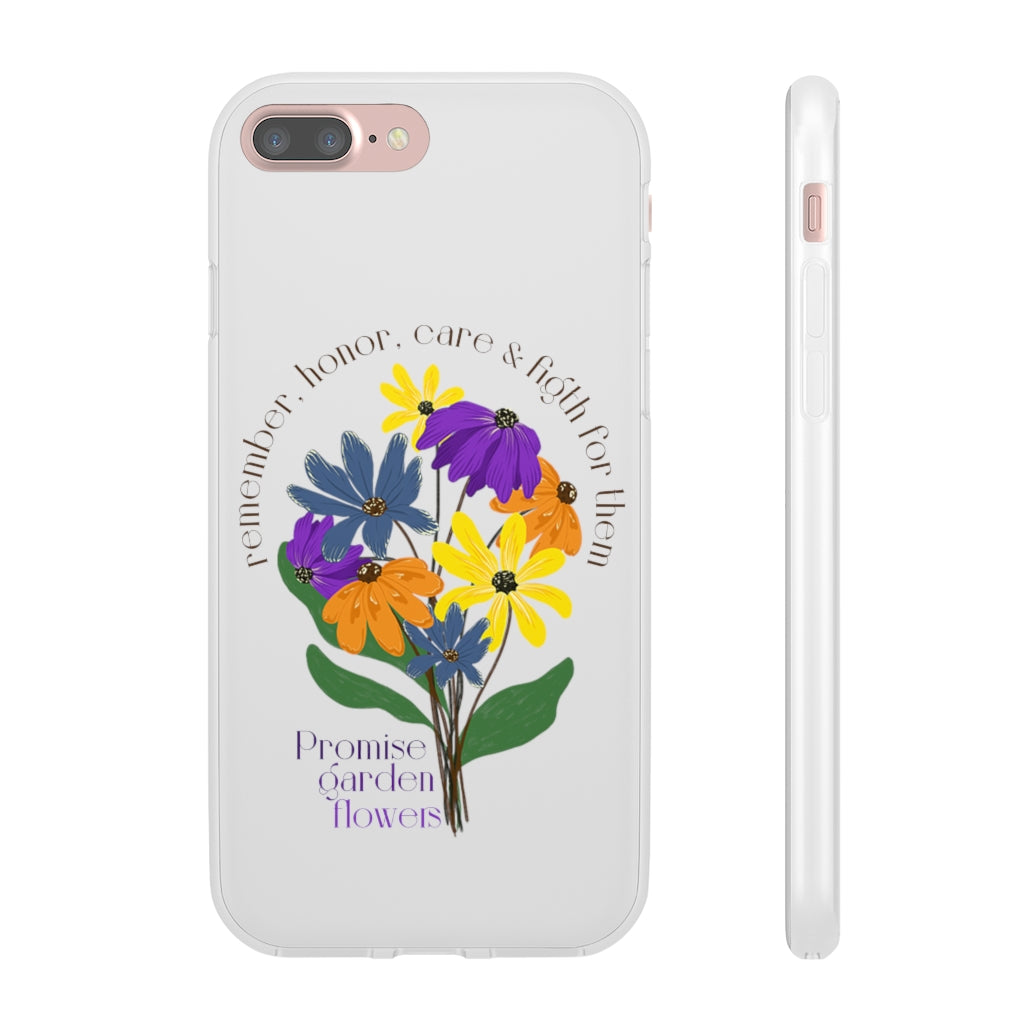 White Phone Case - Promise Garden Flowers