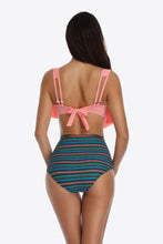 Load image into Gallery viewer, Two-Tone Ruffled Two-Piece Swimsuit
