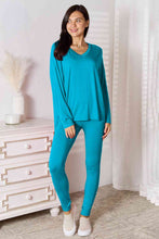 Carregar imagem no visualizador da galeria, Basic Bae Full Size V-Neck Soft Rayon Long Sleeve Top and Pants Lounge Set
