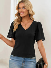 Load image into Gallery viewer, V-Neck Flutter Sleeve Top
