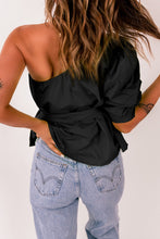 Load image into Gallery viewer, Tied Puff Sleeve One-Shoulder Top
