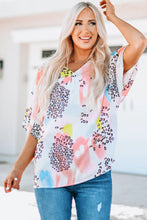 Load image into Gallery viewer, Mixed Print V-Neck Half Sleeve Top
