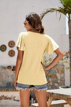 Load image into Gallery viewer, Eyelet Flutter Sleeve Short Sleeve Top
