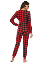 Carregar imagem no visualizador da galeria, Plaid Round Neck Top and Pants Set
