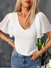 Load image into Gallery viewer, V-Neck Flutter Sleeve Top
